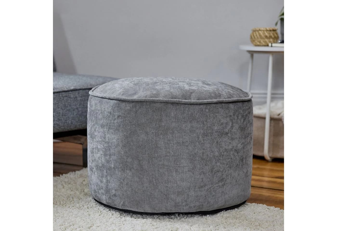 icon Pouf XL aus Chenille „Milano“ mit Füllung - Bild 3