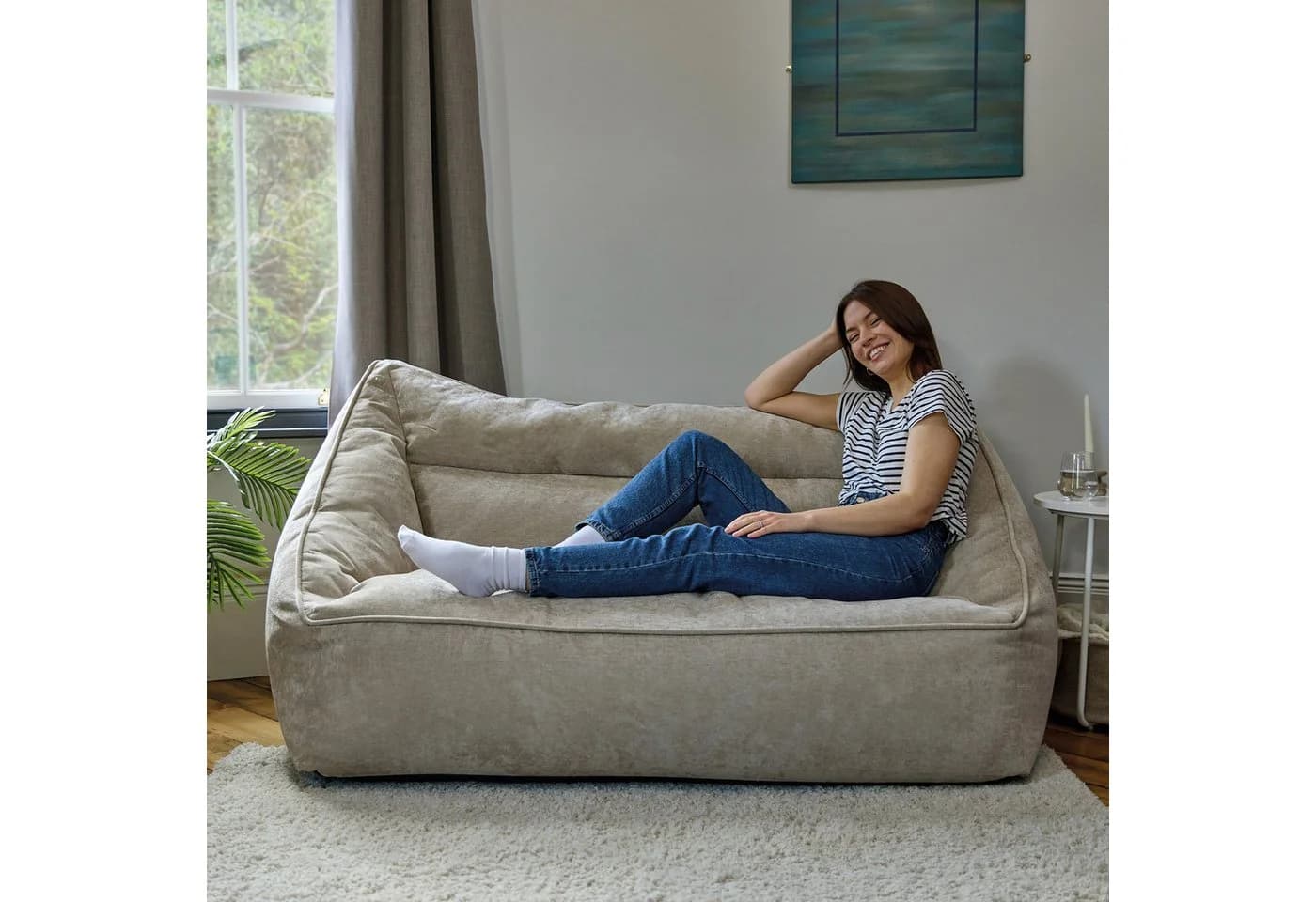 icon Sitzsack Sofa aus Chenille Cecilia XXL