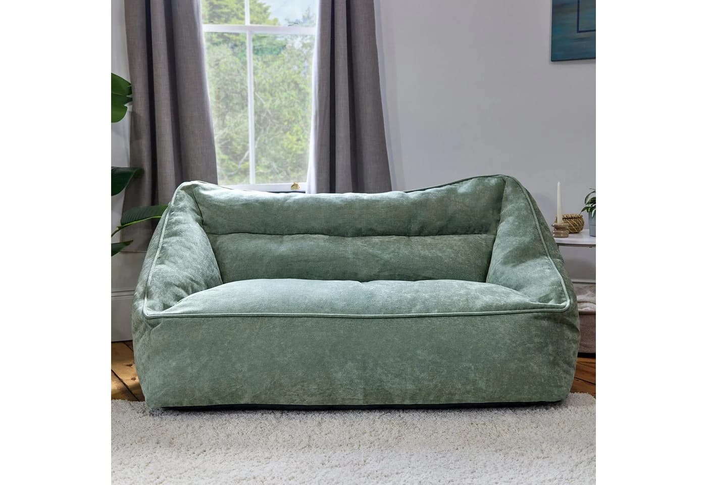 icon Sitzsack Sofa Chenille Cecilia XXL Salbeigrün - Bild 3