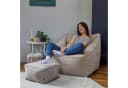 ICON Sitzsack Sessel „Natalia“ mit Hocker Chenille Beige Bild 1