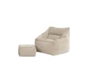 ICON Sitzsack Sessel „Natalia“ mit Hocker Chenille Beige Bild 2