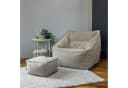 ICON Sitzsack Sessel „Natalia“ mit Hocker Chenille Beige Bild 3