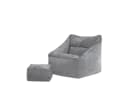 ICON Sitzsack-Set Natalia Chenille Grau mit Hocker Bild 2
