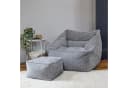 ICON Sitzsack-Set Natalia Chenille Grau mit Hocker Bild 3