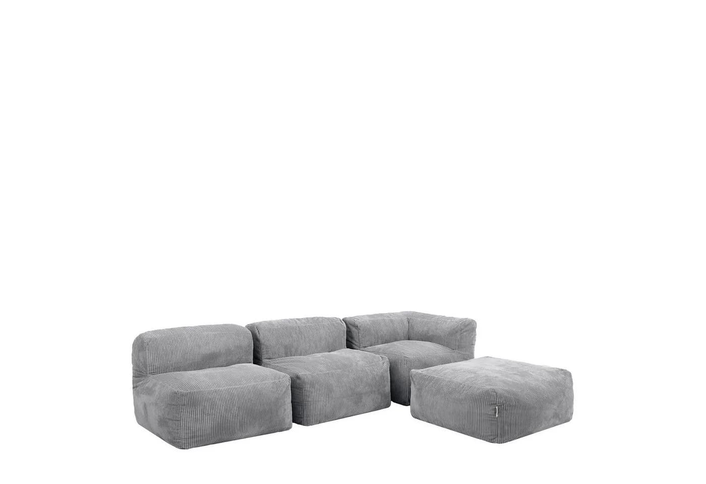 icon Modulares Ecksofa Zen 4-tlg. Cord Grau Schaumstoff - Bild 2