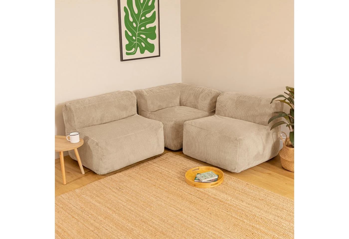 icon Zen Modulares Ecksofa 3-Sitzer Cord Flauschig - Bild 3