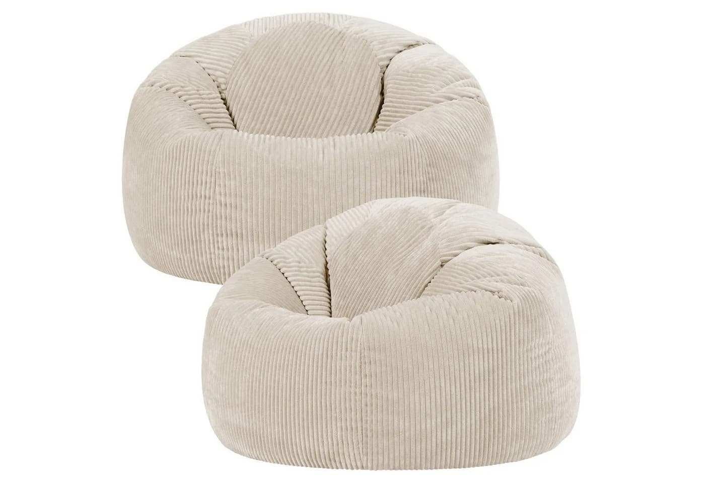 Icon Kingston Sitzsack 2er Set Beige Cord Made in Germany - Bild 2
