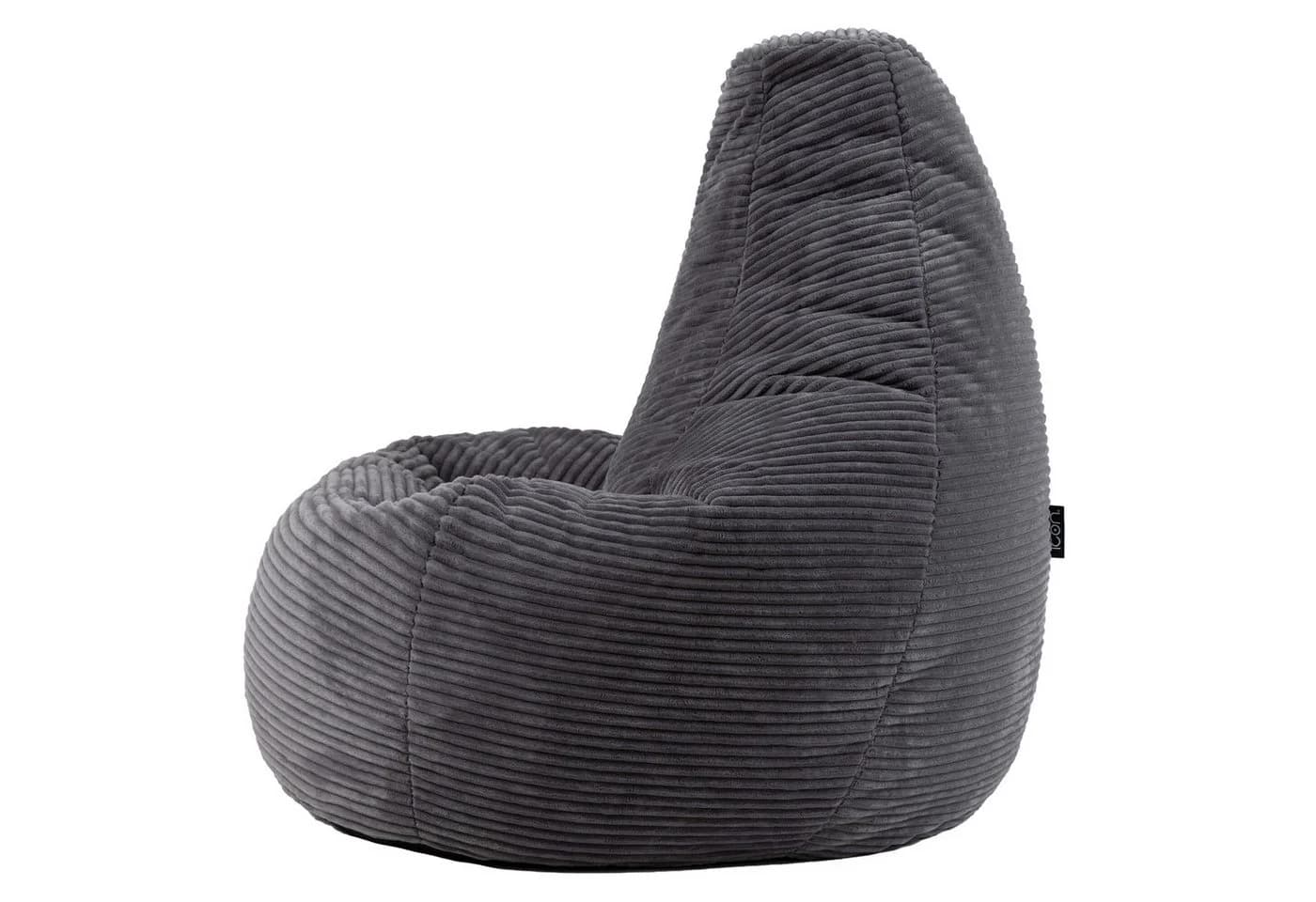 Icon Dalton Sitzsack 2er Set mit Rückenlehne Cord Blau - Bild 5