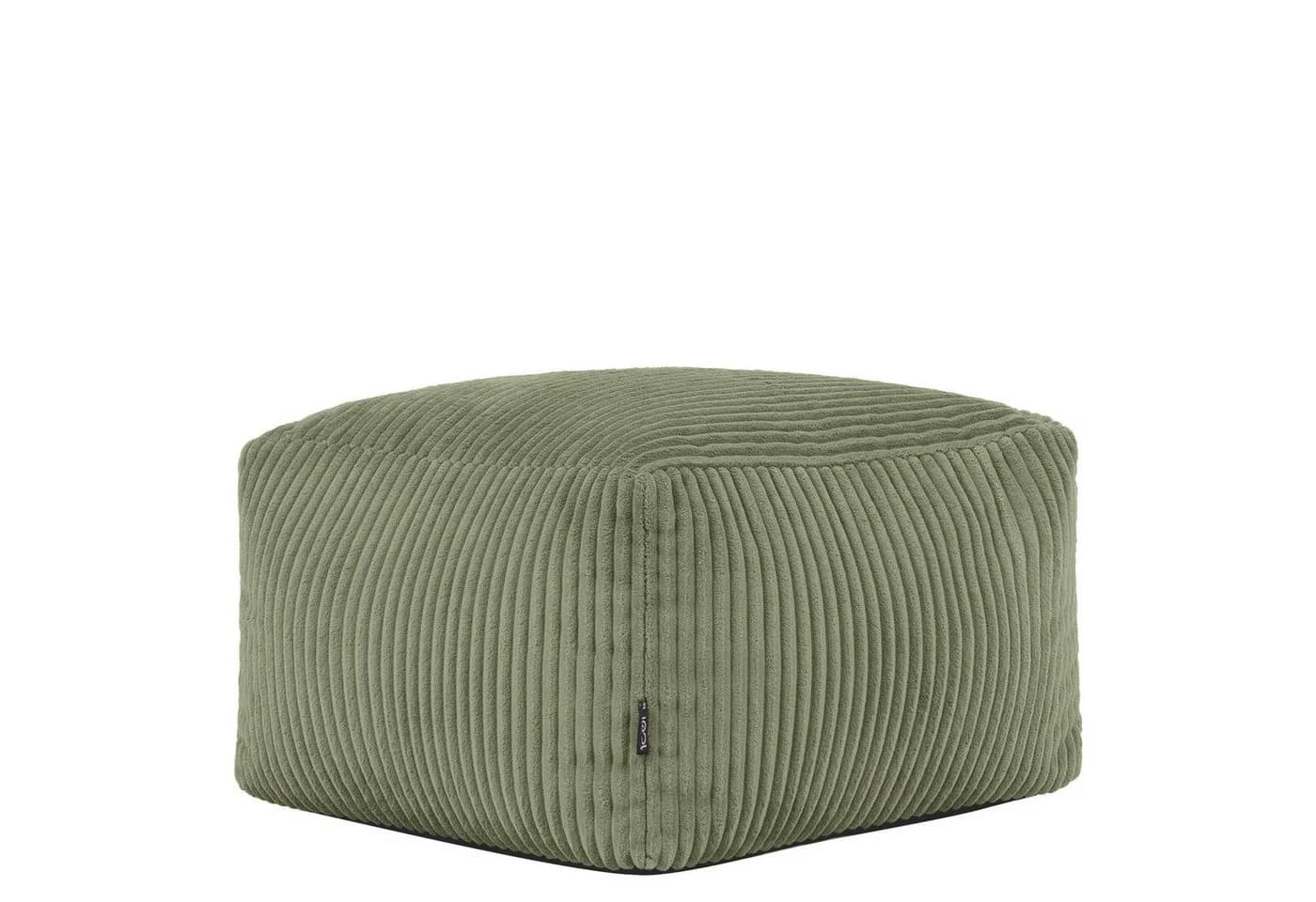 icon Pouf Amara Cord Quadratisch Grün mit Füllung - Bild 2