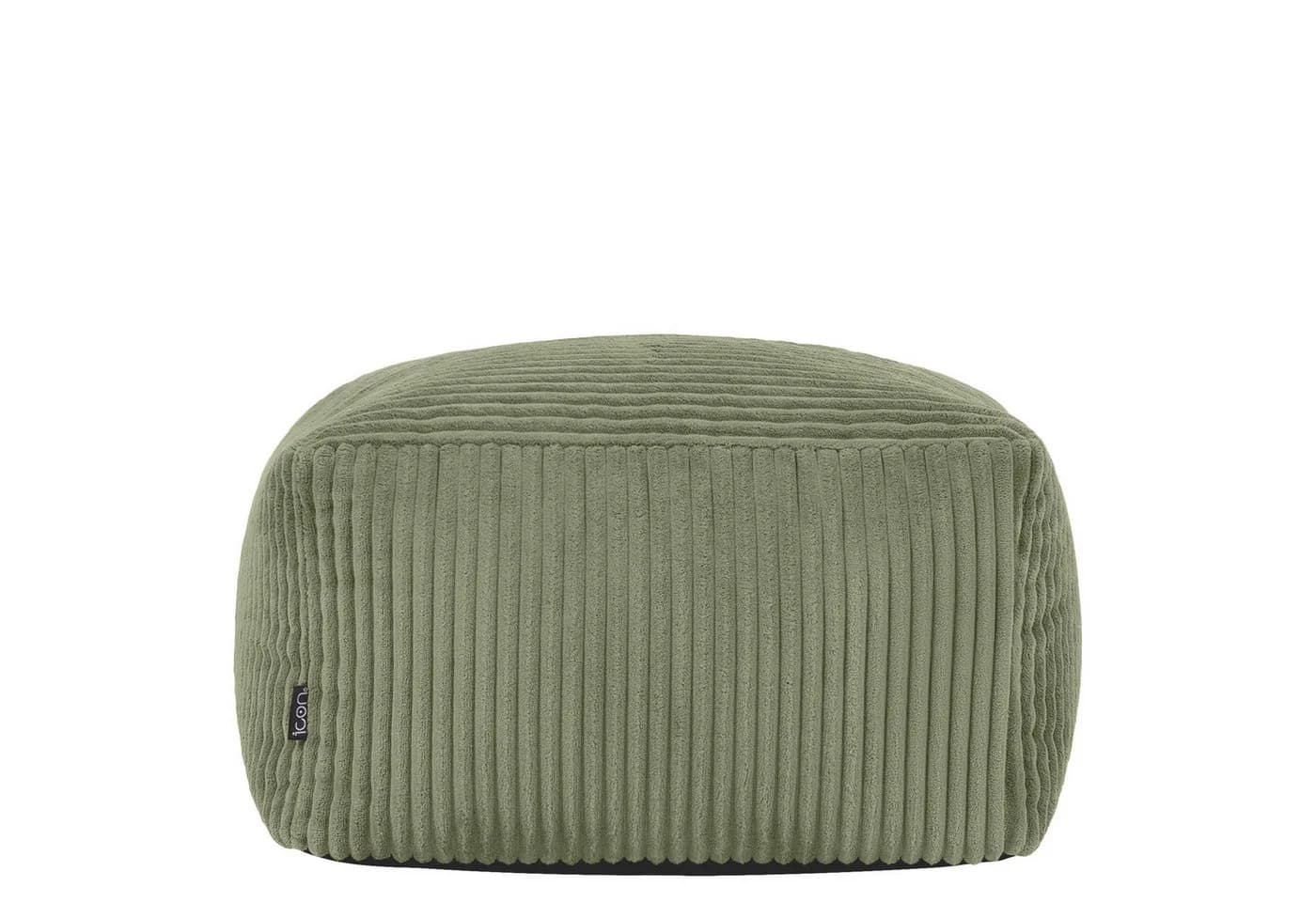 icon Pouf Amara Cord Quadratisch Grün mit Füllung - Bild 3