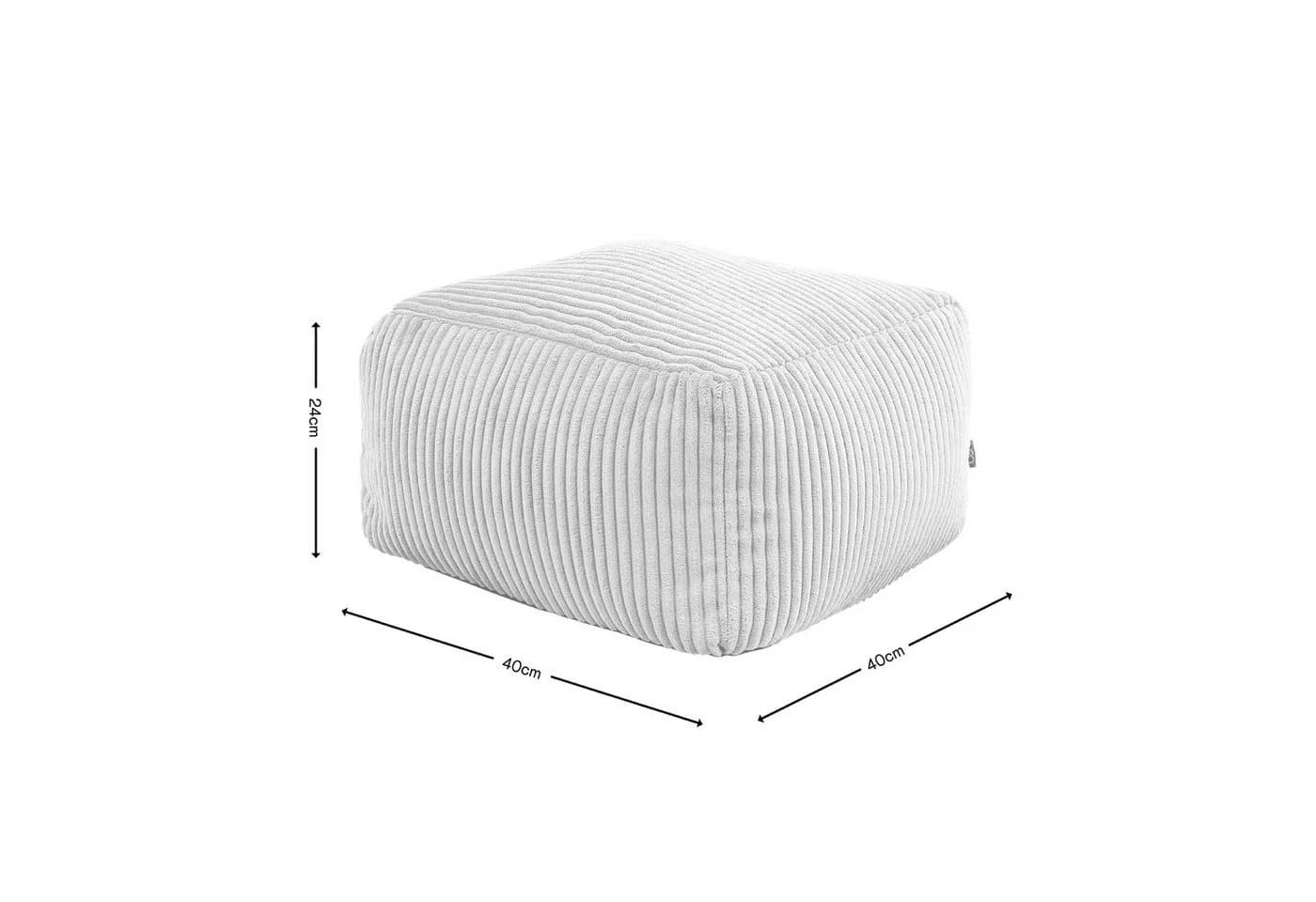 icon Pouf Amara Cord Quadratisch Grün mit Füllung - Bild 5