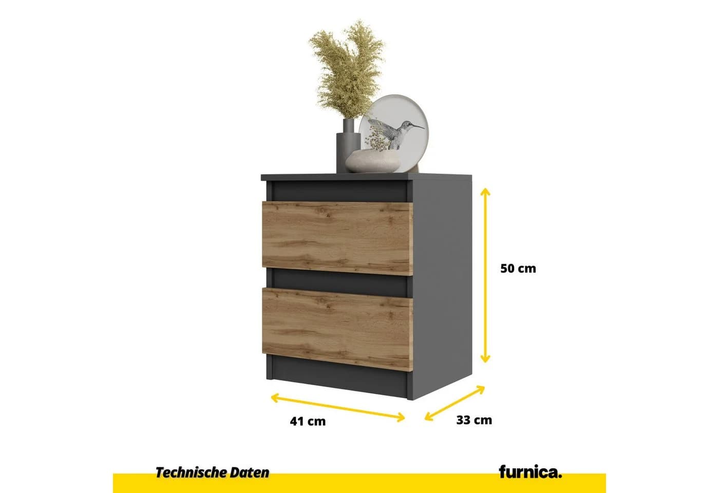 Furnica Nachttisch 2er-Set BIG G Nachtschrank mit 2 Schubladen - Bild 4