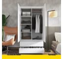 Furnica Kleiderschrank Joelle Weiß Matt 2 Türen 2 Schubladen Bild 4