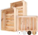 Creative Deco 3er Set Holzkiste Rustikal Natur Schwarz Weiß Grau Bild 2