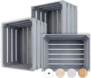 Creative Deco Holzkiste 3x Weinkisten Set Grau Rustikal Bild 2