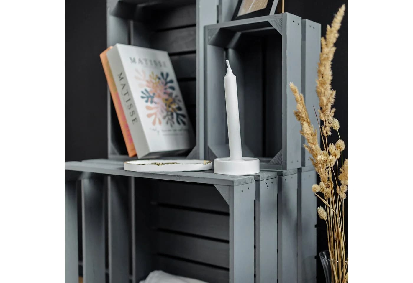 Creative Deco Holzkiste 3x Weinkisten Set Grau Rustikal - Bild 5
