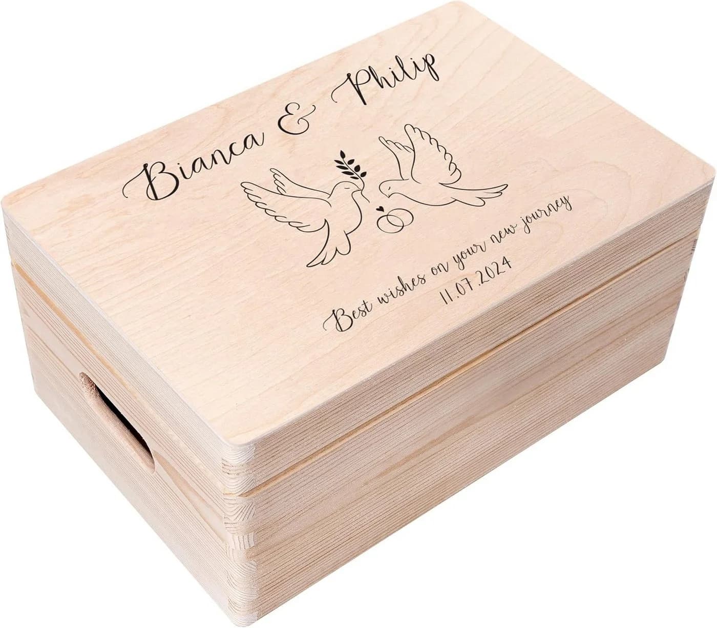 Creative Deco Holzkiste Natur Personalisierbar