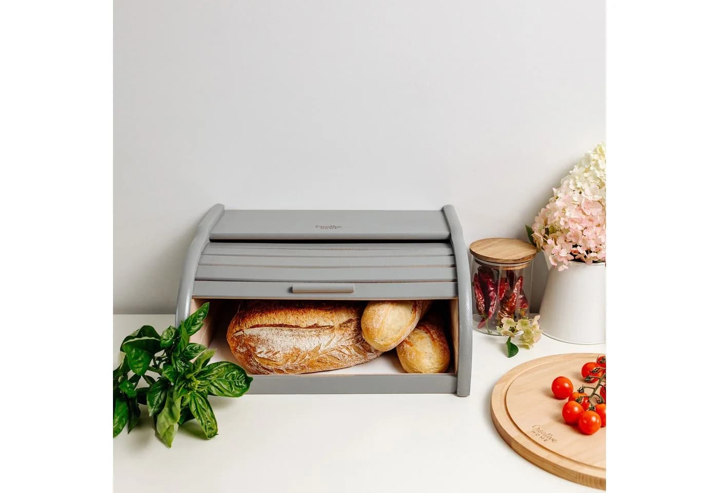 Creative Home Brotkasten Holz mit Rolldeckel