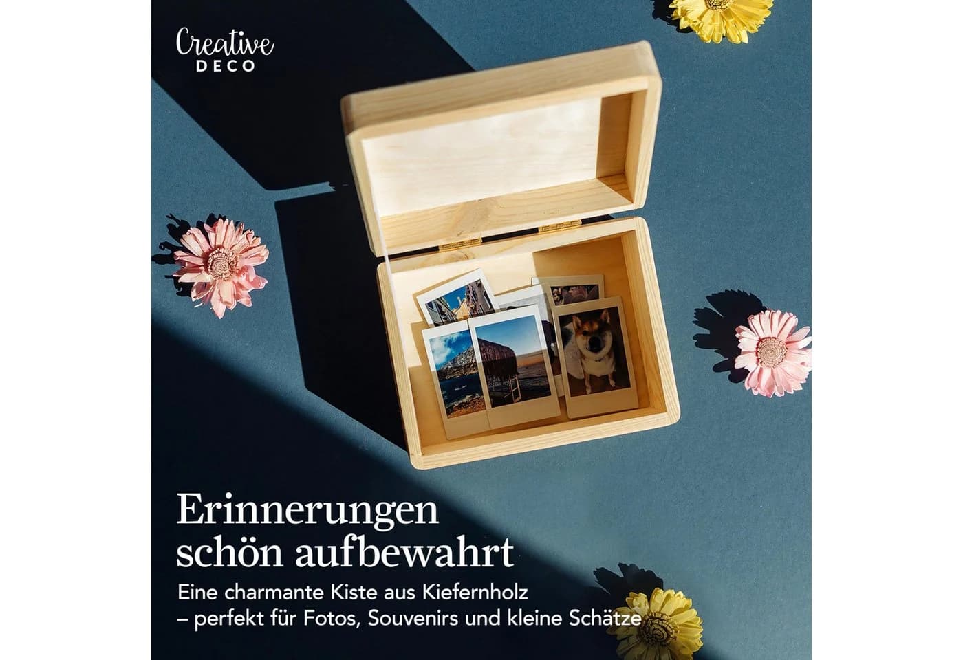 Creative Deco Aufbewahrungsbox Holzkiste mit Deckel - Bild 4