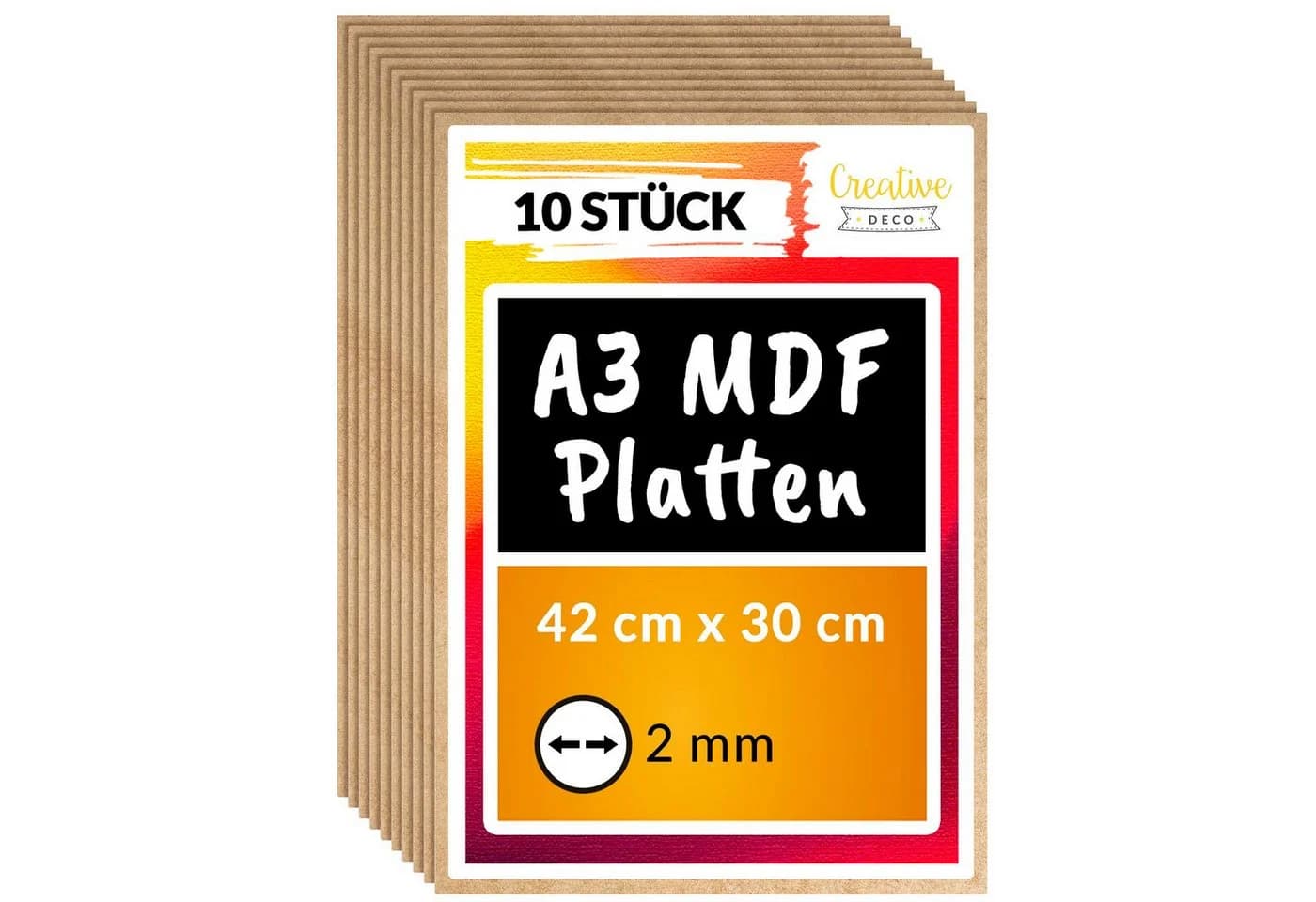 Creative Deco 10x MDF Platten 2mm Bastelnaturmaterial - Bild 2