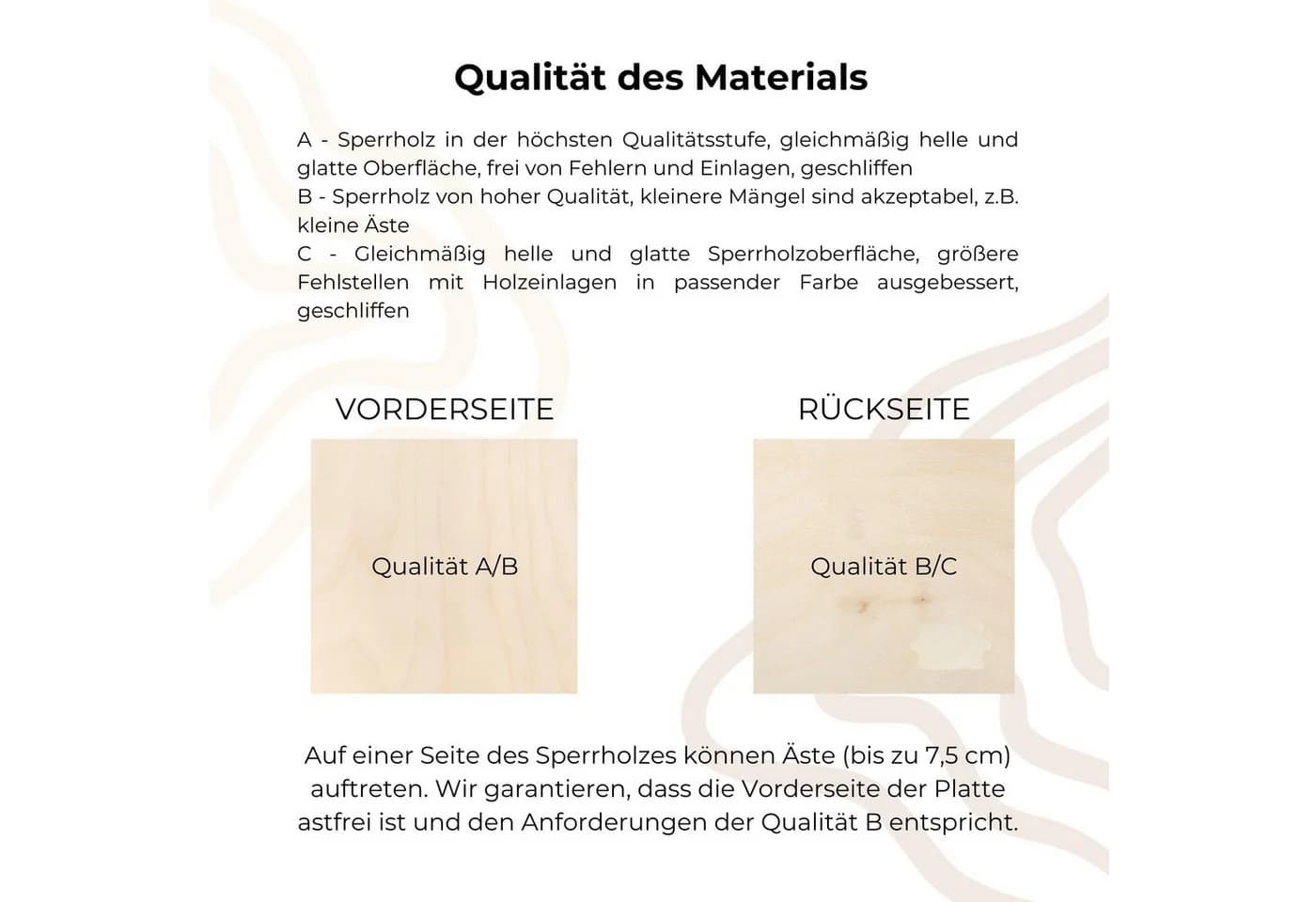 Creative Deco Bastelnaturmaterial Quadratische 3mm Sperrholzplatte 40x40 cm, 20-tlg - Bild 5