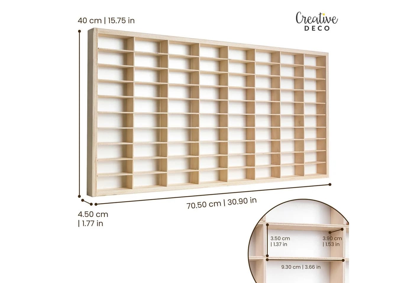 Creative Deco Schubladenbox Setzkasten Holz Sammlervitrine Beige - Bild 3