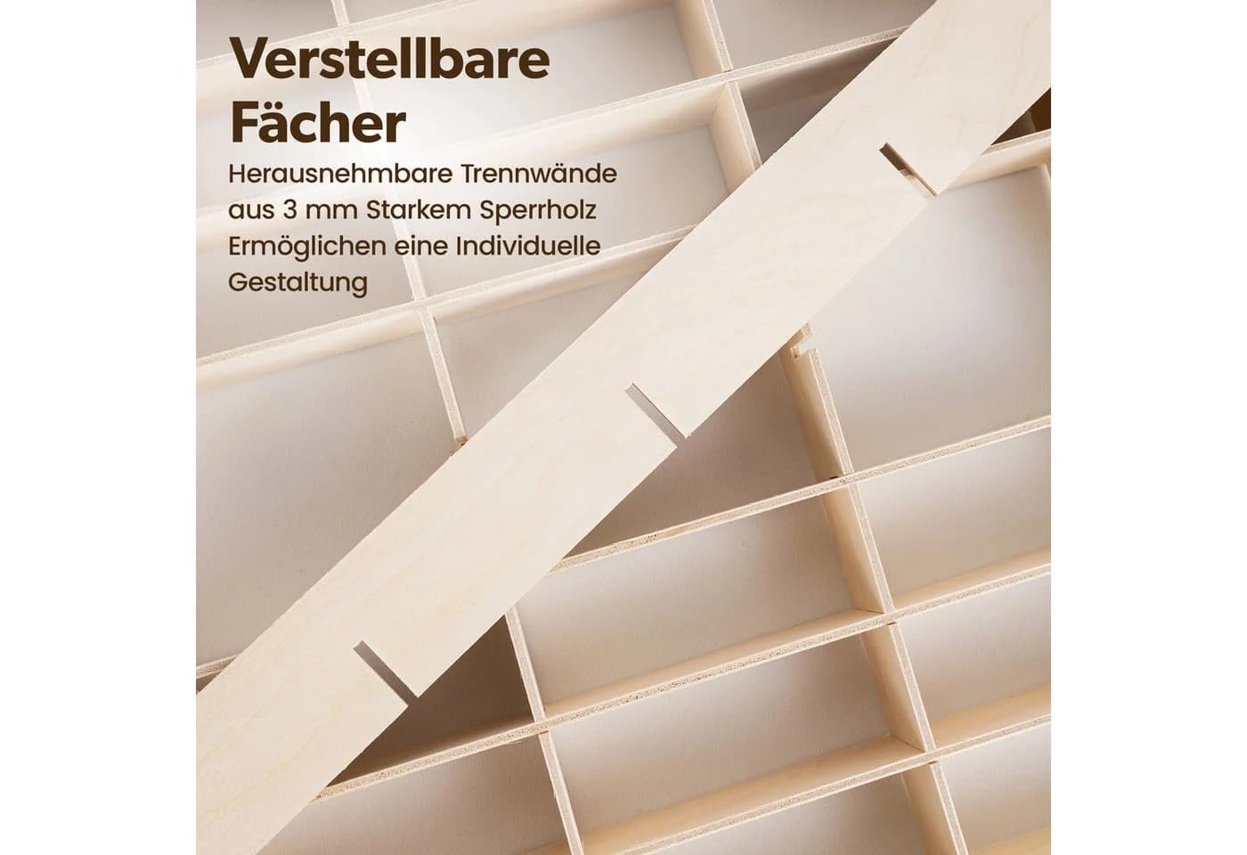 Creative Deco Schubladenbox Setzkasten Holz Sammlervitrine Beige - Bild 4