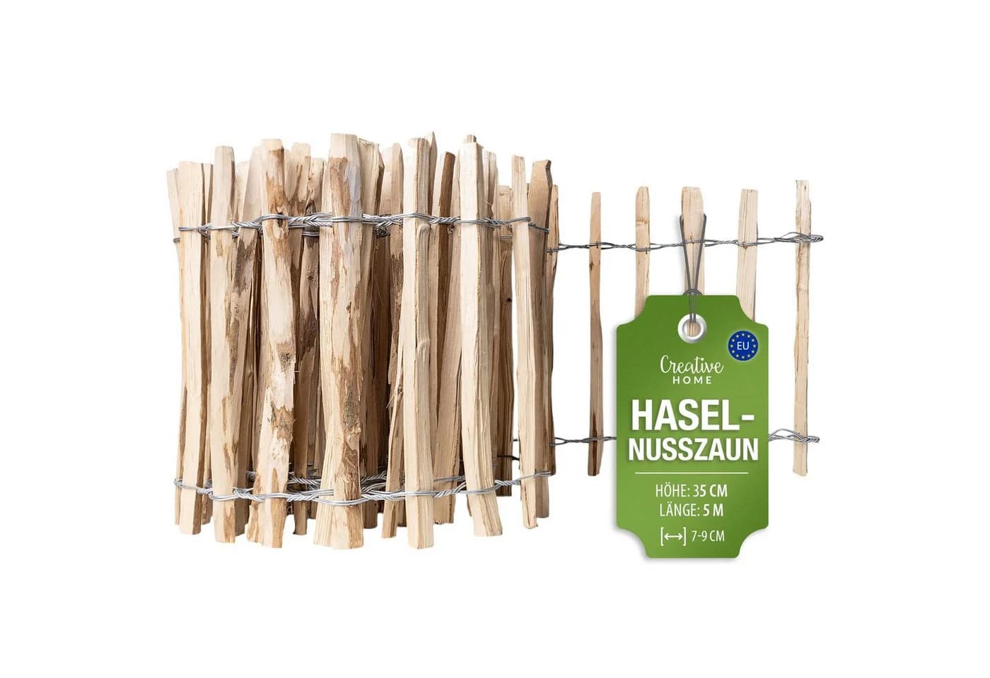 Creative Home Staketenzaun Haselnuss-Holz, Lattenabstand 3-5 cm, Gartenzaun - Bild 2
