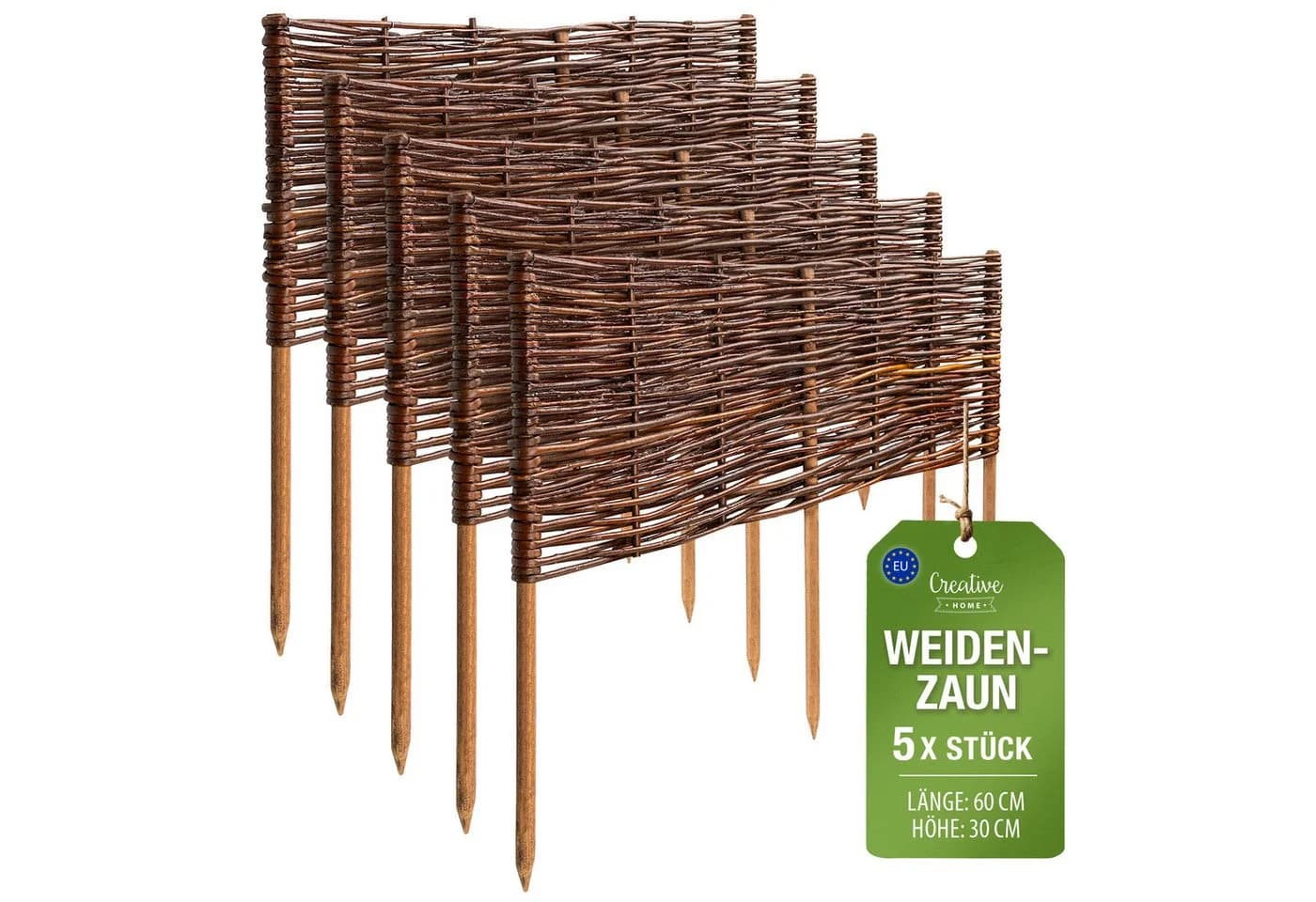 Creative Home Weidenzaun Beeteinfassung Weide 5er Set - Bild 2