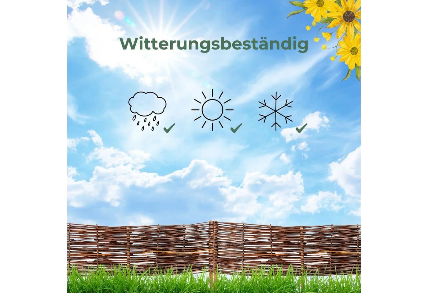 Creative Home Weidenzaun Beeteinfassung Weide 5er Set - Bild 4