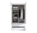 Furnica Kleiderschrank weiß matt mit 2 Türen und 2 Schubladen Bild 2