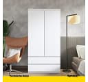 Furnica Kleiderschrank weiß matt mit 2 Türen und 2 Schubladen Bild 4