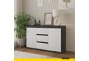 Furnica Kommode Sideboard 3 Schubladen 2 Türen Anthrazit Grau Bild 4