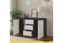 Furnica Kommode Sideboard 3 Schubladen 2 Türen Anthrazit Grau Bild 5