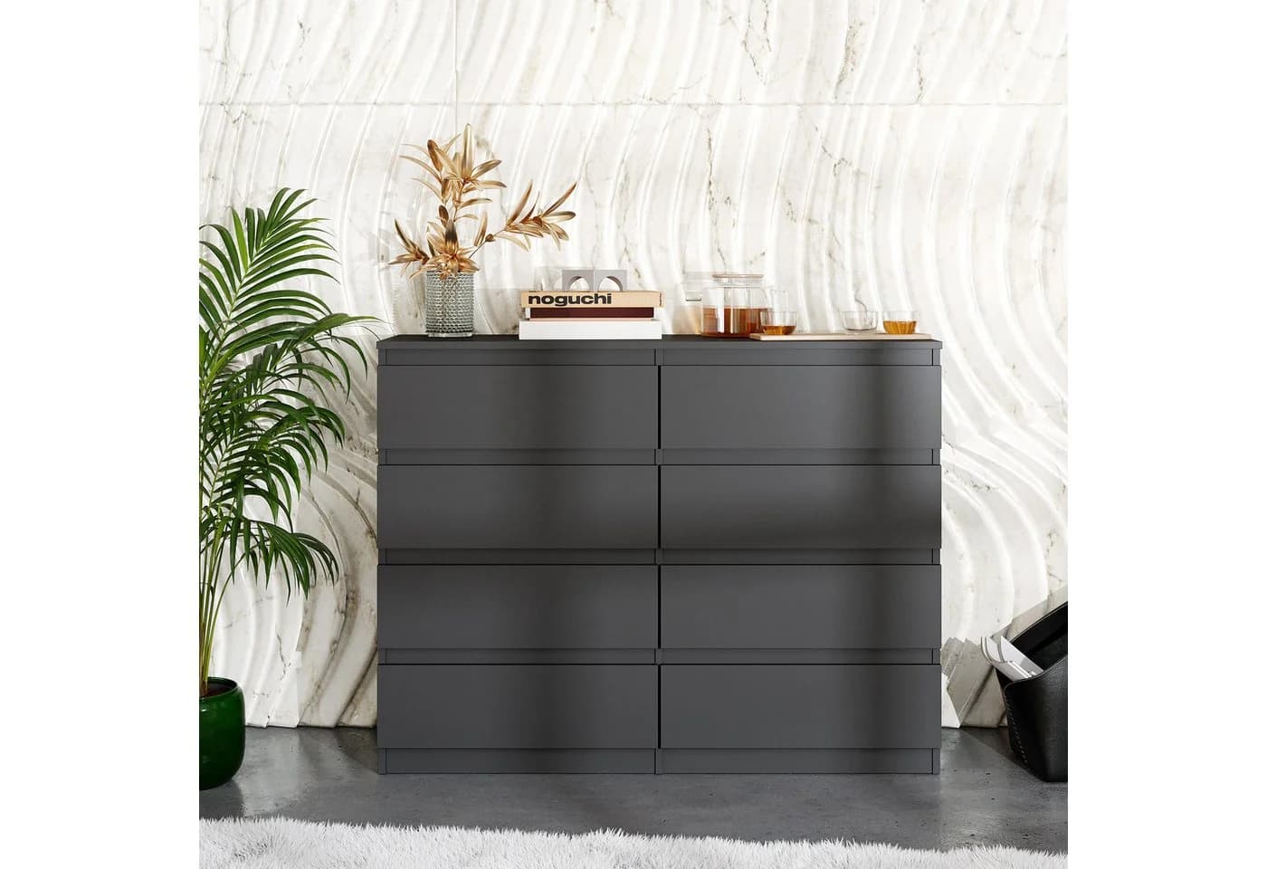 Furnica Kommode Sideboard 8 Schubladen Anthrazit Grau - Bild 2