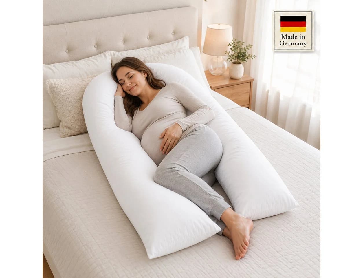 NEXGEN Luxus U-förmiges Schwangerschaftskissen 12 ft Braune Baumwolle - Bild 5