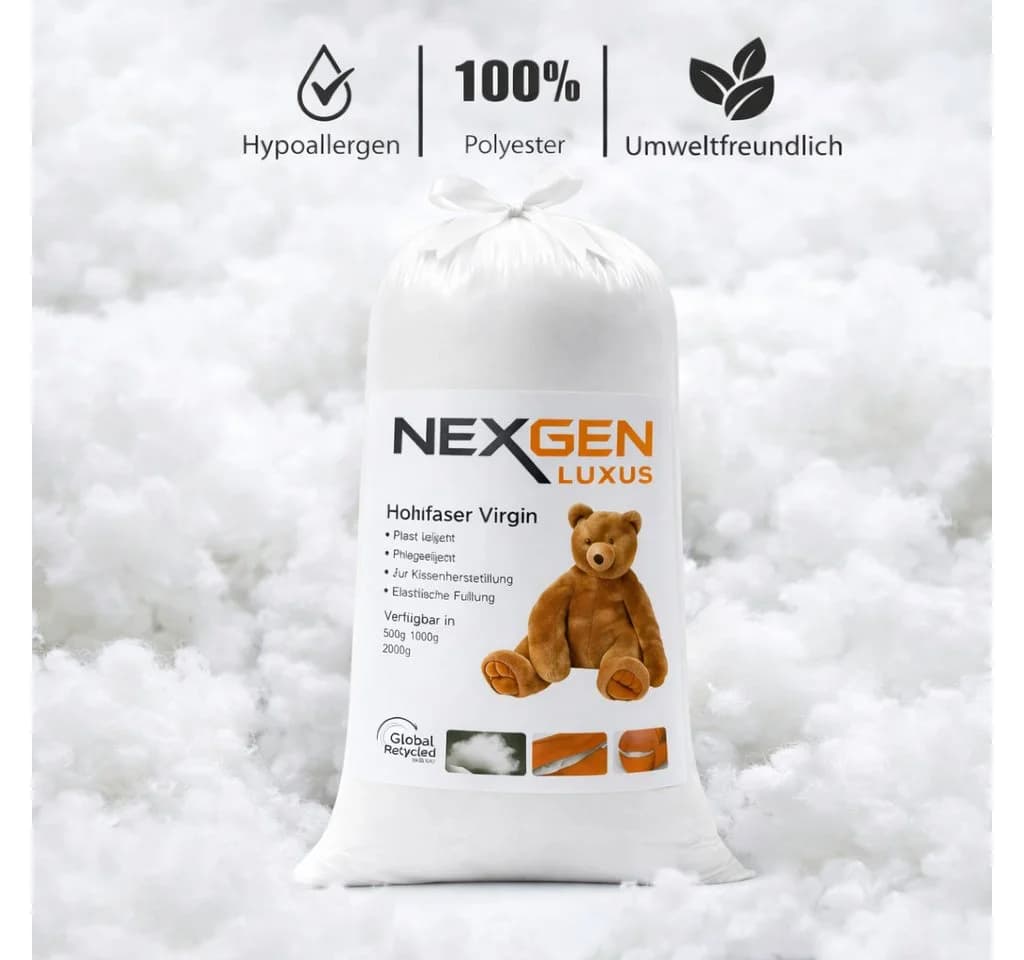 NEXGEN Luxus Kissenfüllung Polyester Hohlfaser Weiß Premium Füllwatte