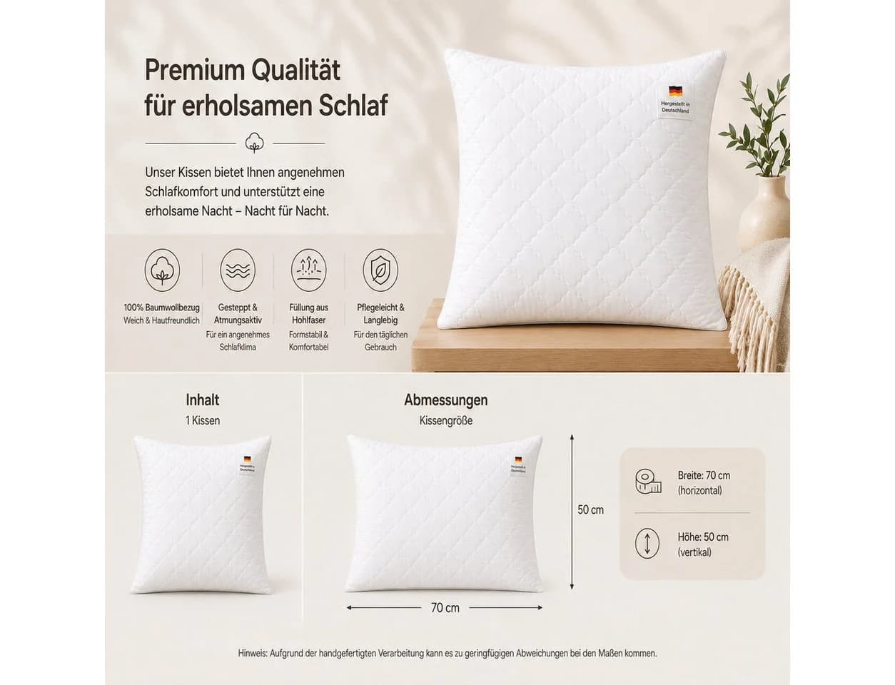 NEXGEN Luxus Microfaserkissen Premium Hotelqualität Made in Germany