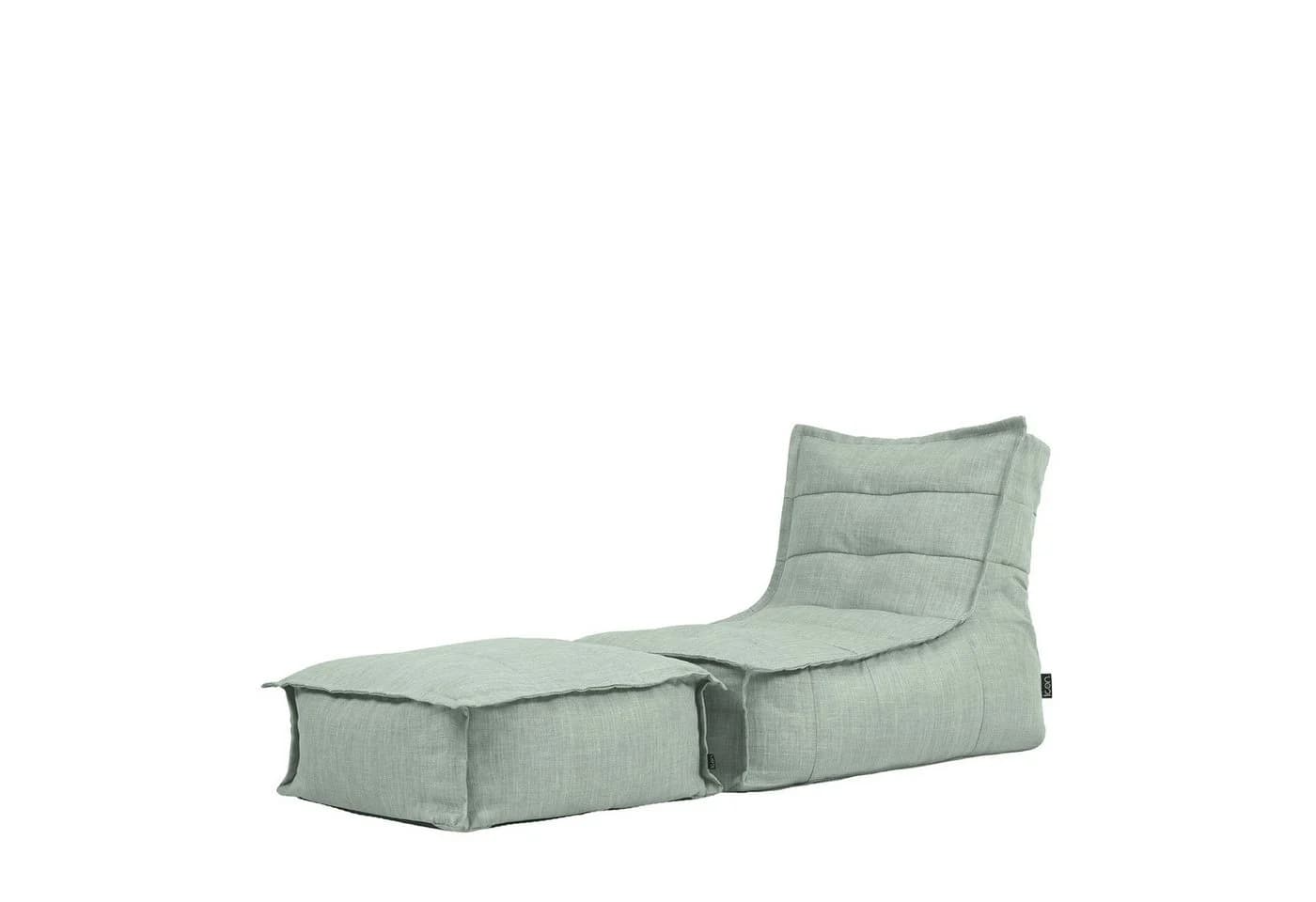 Icon Dolce Sitzsackgarnitur mit Liege und Fußhocker - Grün - Made in Germany - Bild 2