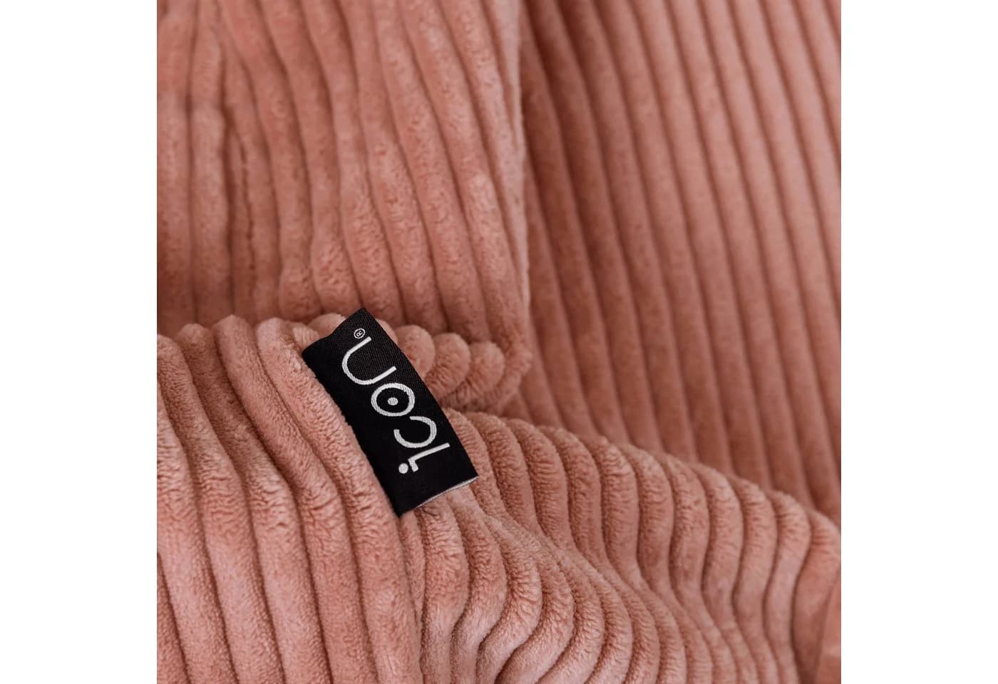 Icon Dalton Sitzsack Sessel mit Rückenlehne Cord Rosa inkl. Hocker XXL - Bild 5