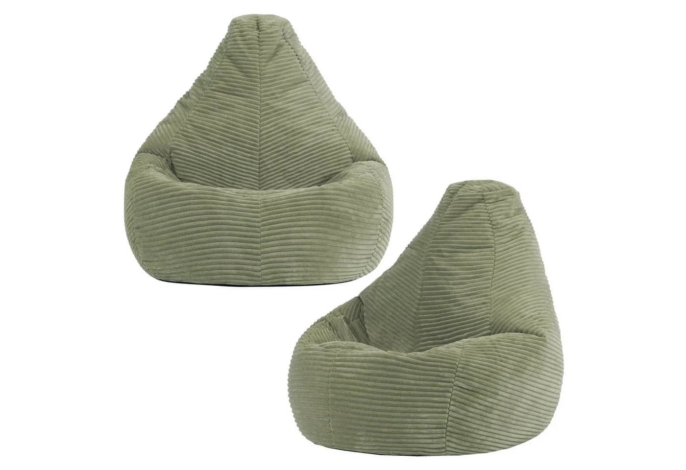 Icon Dalton Cord Sitzsack 2er Set Grün mit Füllung - Bild 2