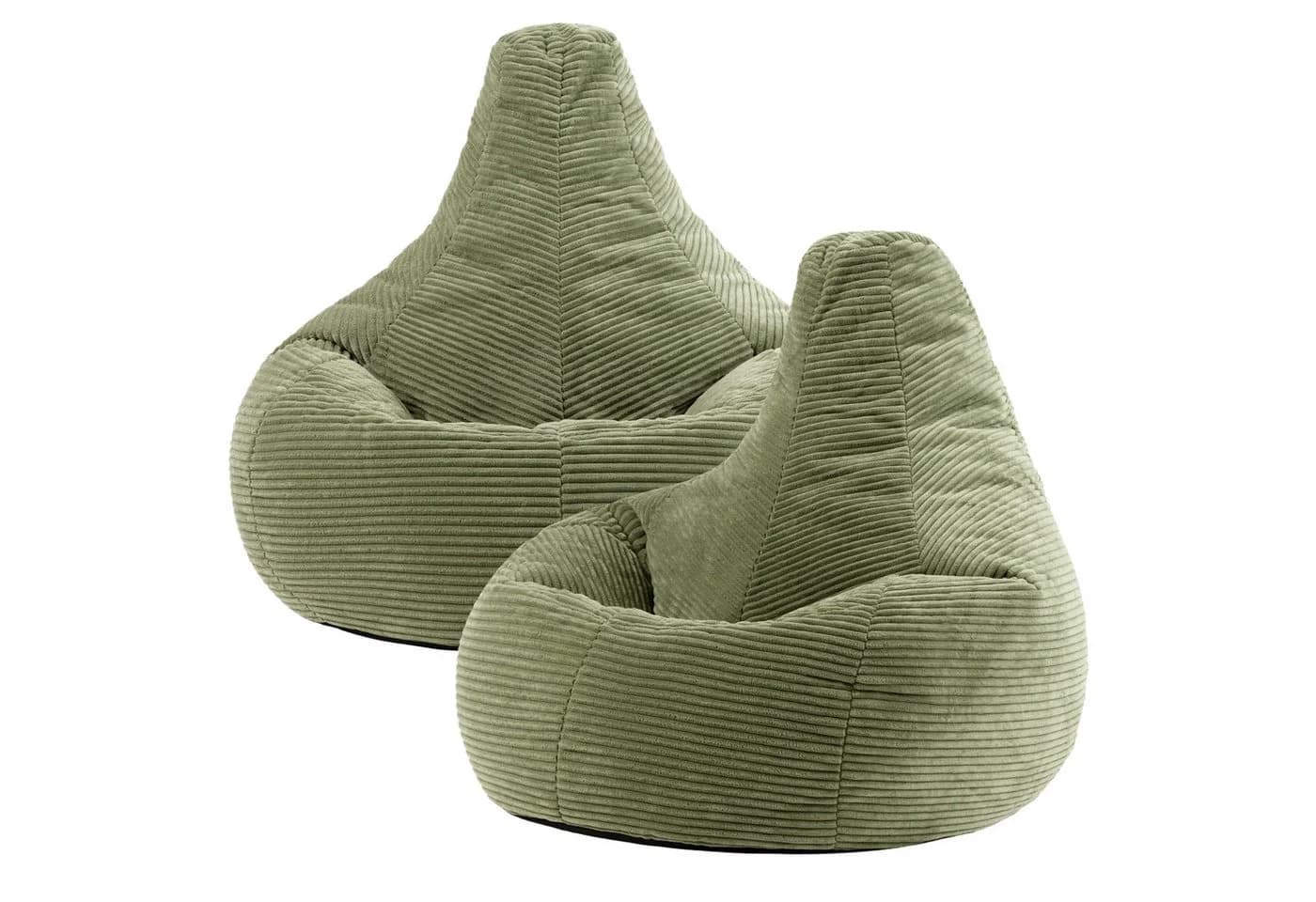 icon Sitzsack 2er Set mit Rückenlehne Cord Dalton Grün - Bild 2