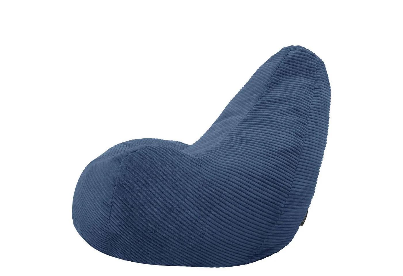 Icon Dalton Sitzsack Sessel mit Rückenlehne Cord Blau - Bild 5