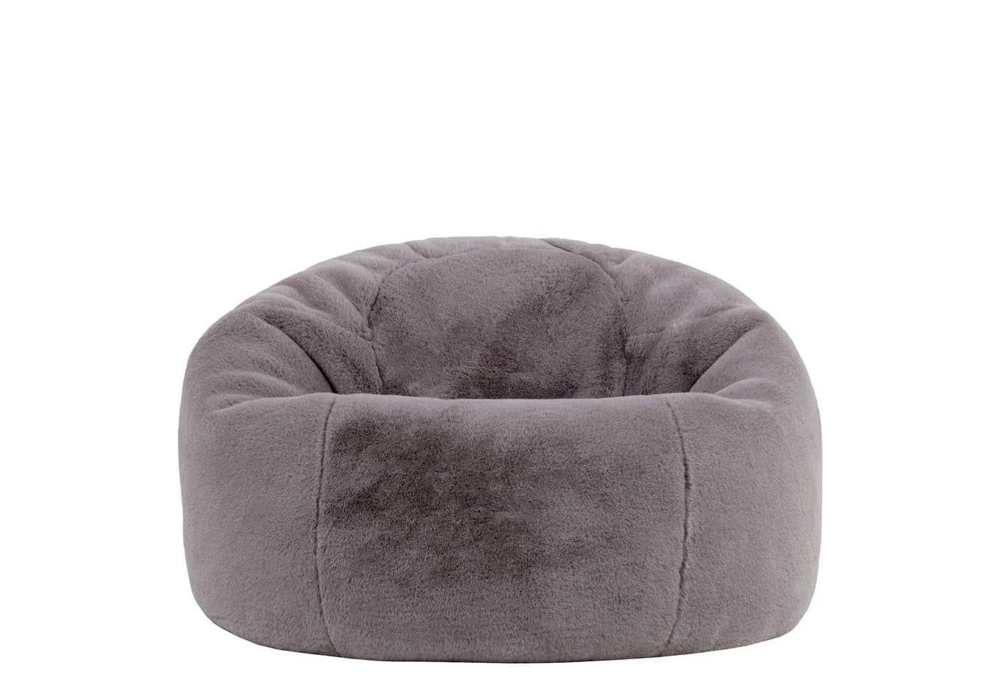 icon Sitzsack Kingston Kunstfell Grau Flauschig - Bild 4
