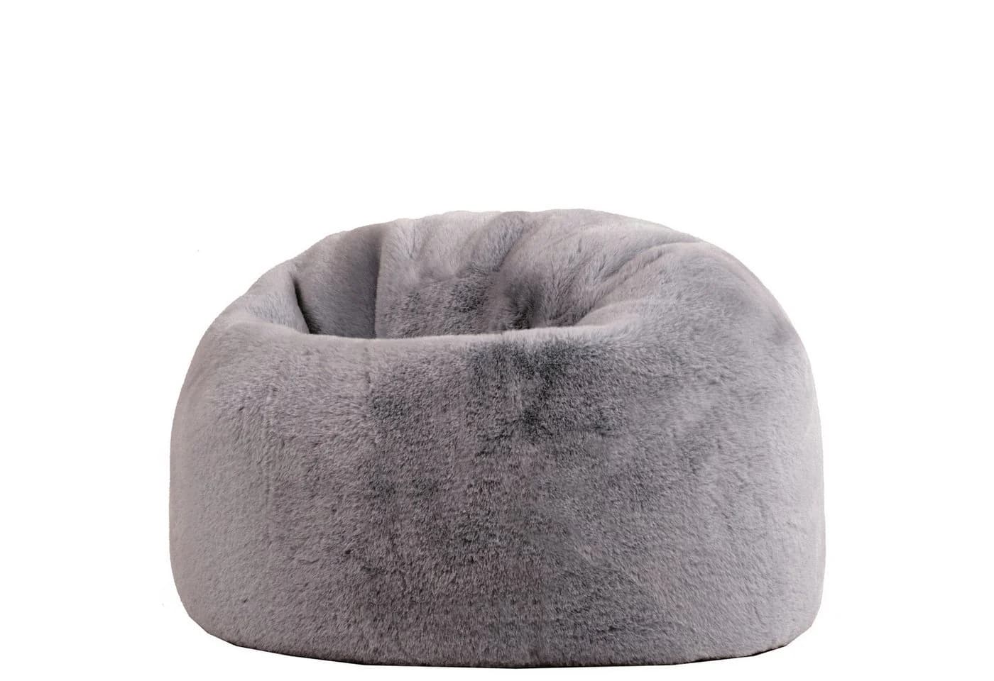 ICON Sitzsack Flauschig Kunstfell Grau mit Füllung Made in Germany - Bild 2