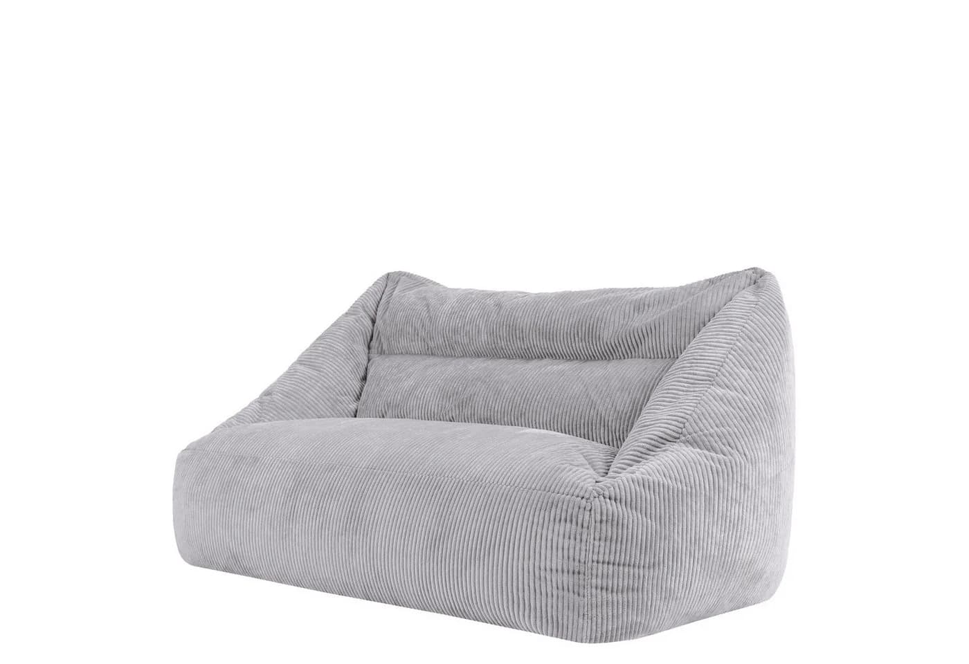Icon Cecilia Sitzsack Sofa Cord Grau 2-Sitzer mit Füllung - Bild 2