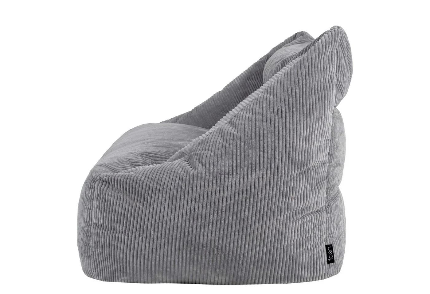 Icon Cecilia Sitzsack Sofa Cord Grau 2-Sitzer mit Füllung - Bild 5