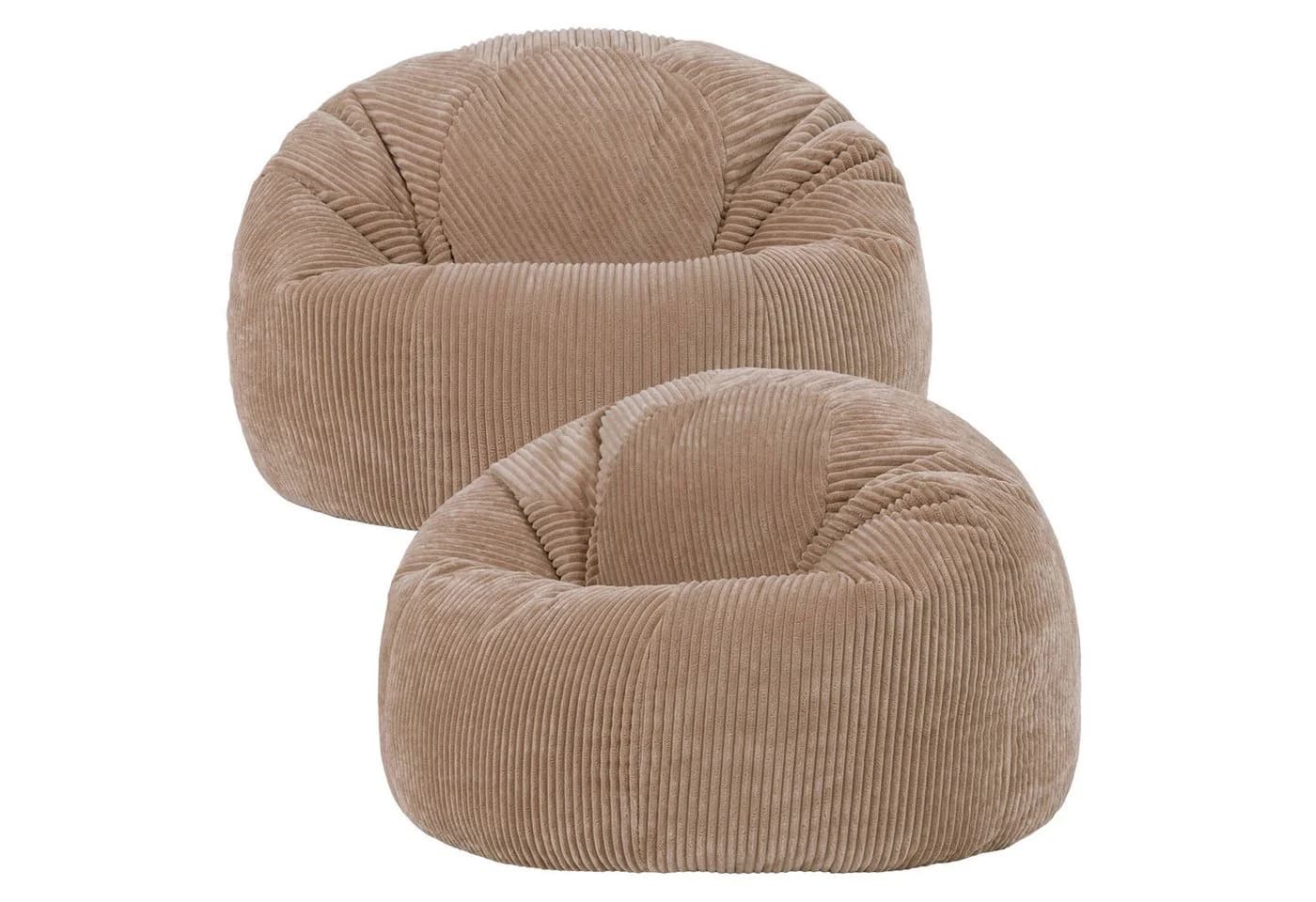Icon Sitzsack Erwachsene 2er Set Klassischer Cord Kingston 85x50cm Made in Germany - Bild 2