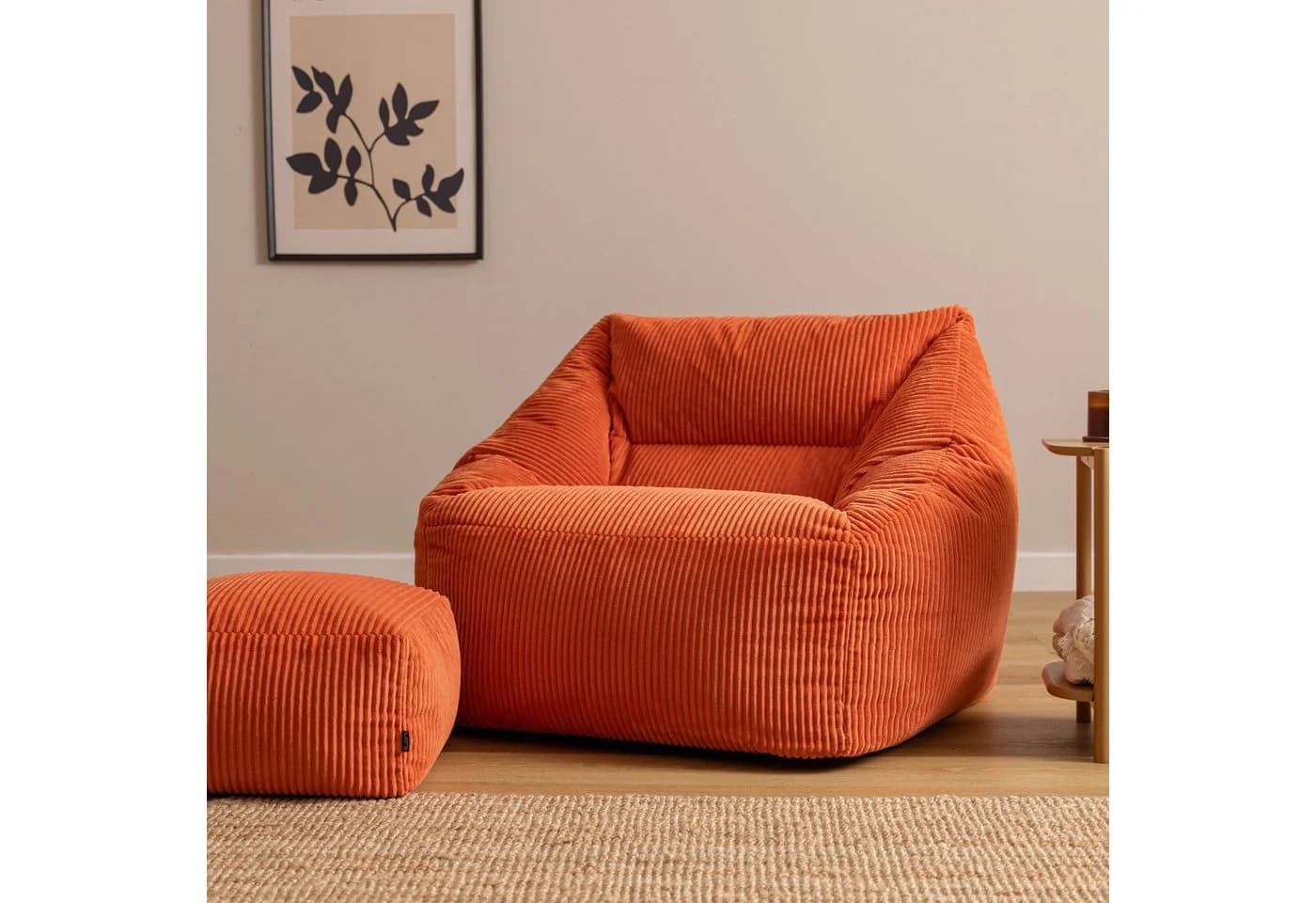 Icon Natalia-Sessel-Sitzsack mit Hocker, XXL, Cord, Made in Germany - Bild 3