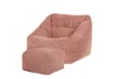 ICON Sitzsack Riesen Sessel aus Cord Flauschig „Natalia" mit Hocker (Spar-Set, 1 x Sitzsack-Sessel, 1 x Fußhocker), Sitzsack XXL, Made in Germany, für Erwachsene & Kinder, für Wohnzimmer Bild 2